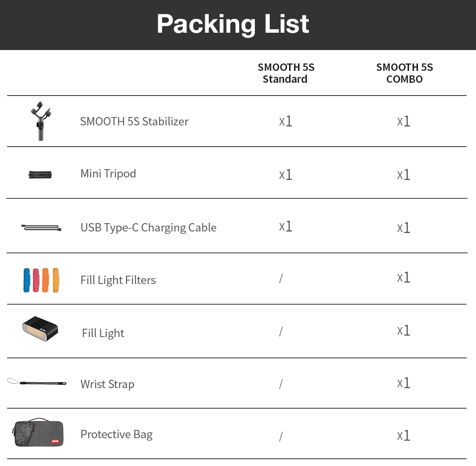 ZHIYUN Smooth 5S 3-Axis gimbal stabilizer for Smartphone DSLR Camera anti-Shake Make movie IN STOCK NOW