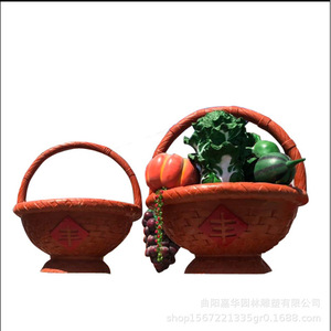 Fruit Basket Sculpture Fiberglass <b>Large</b> Scale Park Landscape Outdoor <b>Ornament</b> - Product Image 5