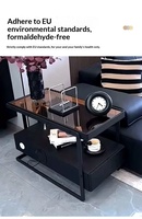 Table d'appoint en bois massif et acier au carbone, style minimaliste italien, table d'angle, petite table de salon, table d'appoint pour la maison, utilisation domestique, Bluetooth mobile