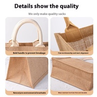 Sac fourre-tout en lin de jute personnalisable Style minimaliste recyclable et pour la promotion de cadeaux d'entreprise