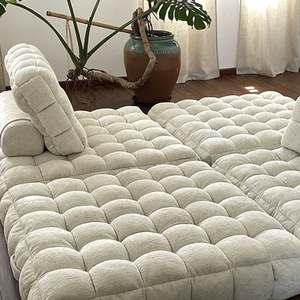 Sofá Modular Tipo Puff Waffle, Extra Suave, Blanco, Verde Militar, Carmesí Oscuro, Individual, para Sala de Estar, Dormitorio, Estilo Tatami - Product Image 2