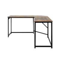 Bureau d'ordinateur en forme de L antique Bureau à domicile Bureau d'angle Table d'écriture Table de bureau en bois et en métal