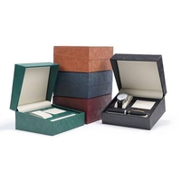 Magnifique coffret de luxe créatif en cuir pour montre, boîte de rangement rectangulaire avec fermeture à rabat, ensemble de stylos portable tendance, carte de remerciement