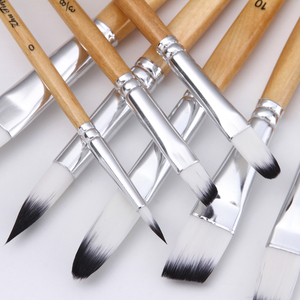 Juego <span class=keywords><strong>de</strong></span> 24 pinceles <span class=keywords><strong>de</strong></span> artista <span class=keywords><strong>de</strong></span> acuarela con mango corto <span class=keywords><strong>de</strong></span> madera y pelo <span class=keywords><strong>de</strong></span> nailon, uso multiusos, incluye soporte para pinceles - Product Image 3