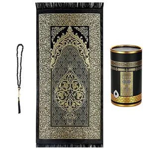 wholesale prayer rug sejadah muslim prayer mat with beads set in carry bag for adult muslim prayer carpet