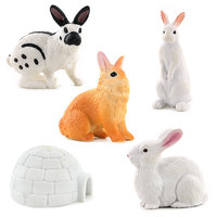 Figurine d'animal en PVC massif, lapin blanc, pour scènes de maison arctique, décoration de paysage, jouet de simulation transfrontalier, figurine de maternité