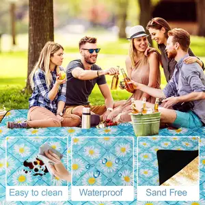 Custom Waterproof Foldable Synthetic Quilted Picnic Sleep Mat Camping Accessories Mat Camping Beach Blanket Picnic Floor Blanket