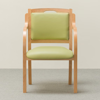 Fauteuil de salle à manger d'intérieur Green Home, structure en bois, fauteuil lounge rembourré, chaise d'appoint de réception avec poignée intégrée et découpe