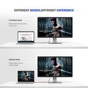 QGeeM USB-C pour <span class=keywords><strong>adaptateur</strong></span> <span class=keywords><strong>HDMI</strong></span> 4K 60Hz Thunderbolt 3 convertisseur pour MacBook pour Huawei <span class=keywords><strong>Samsung</strong></span> <span class=keywords><strong>S10</strong></span> Audio vidéo tressé DP pour Compu - Product Image 3