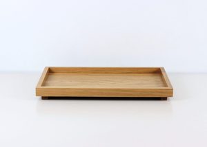 Oak Wood Japanese Style Rectangular Serving Tray <b>Block</b> <b>Corner</b> Feet Hotel Restaurant OEM Vietnam - Product Image 2