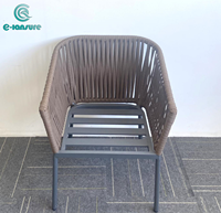 Meubles de maison modernes simples, meubles d'extérieur, table et chaises de salle à manger en corde tressée pour villa, hôtel, patio