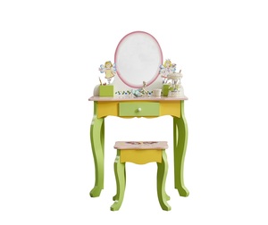 Lovely Mirror Kids <strong>Dressing</strong> <strong>Table</strong> for Lady Girl <strong>Princess</strong> Chair Set Kids Wood Vanity <strong>Table</strong> - Product Image 4
