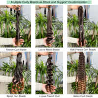 Cheveux Tressés Bouclés Français 3X Pré-étirés 100% Fibre Premium Boucles Spirales Crochet 400g 24" 3X Extensions de Cheveux Tressés Ondulés