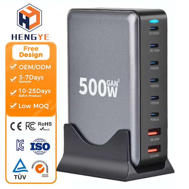 Factory Price 5C 3A Fast Charging USB Type c Multiple Ports 440w Desktop Gan Quick Pd Charger