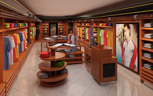Negozio di abbigliamento interior <span class=keywords><strong>mobili</strong></span> indumento display display isola di legno per i vestiti - Product Image 3