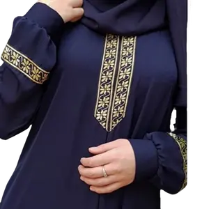 エスニックスタイルフローラルプリントルーズウエストロングドレスマキシドレスインドネシアドバイマレーシアイスラム教徒の女性アバヤ控えめなドレス