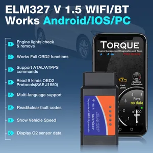 ELM327 V1.5 PIC25K80 Pemindai Pembaca Kode Kabel WIFI OBD2 Super Mini ELM327 untuk Alat Diagnostik PC/Android/IOS