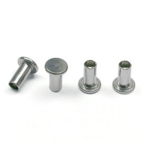 Rivets semi-tubulaires en acier inoxydable 304 à tête plate semi-creuse 2mm 3mm 4mm pour l'artisanat, le cuir et les adaptateurs