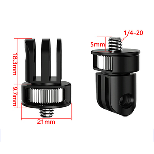 Adaptador de Trípode <span class=keywords><strong>Mini</strong></span> de Aleación de Aluminio de 1/4'' para Cámaras <span class=keywords><strong>GoPro</strong></span> Hero 13 12 <span class=keywords><strong>11</strong></span> 10, Insta360 X5 X4, YI y DJI OSMO Action 4 - Product Image 5