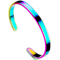CHENG JEWELERS Vente en gros de bijoux bon marché de haute qualité, 6mm de large, bijoux tendances, bracelets en acier inoxydable plaqués or 18 carats pour hommes
