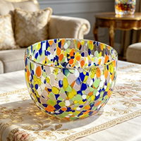 Bol en verre élégant de style vintage à motif écaille de tortue ambré, centre de table décoratif pour la maison et la cuisine
