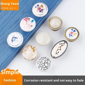 Maniglie in Ceramica a Foro Singolo per Mobili - Stile <span class=keywords><strong>Vintage</strong></span> Cinese ed Europeo per Armadi <span class=keywords><strong>e</strong></span> Cassetti - Product Image 5