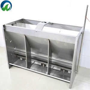 Mangeoire à porc double face en acier inoxydable 304 Installation d'alimentation réglable Mangeoire à double face sèche-humide pour porcs - Product Image 6