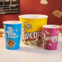 Gobelets en papier pour pop-corn de qualité alimentaire, série 16oz 24oz 32oz 46oz 64oz 85oz, à paroi simple, pour snacks, en papier couché avec impression offset