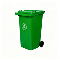 Poubelle extérieure avec couvercle, 240 L, en plastique, écologique, avec roues, pour usage commercial