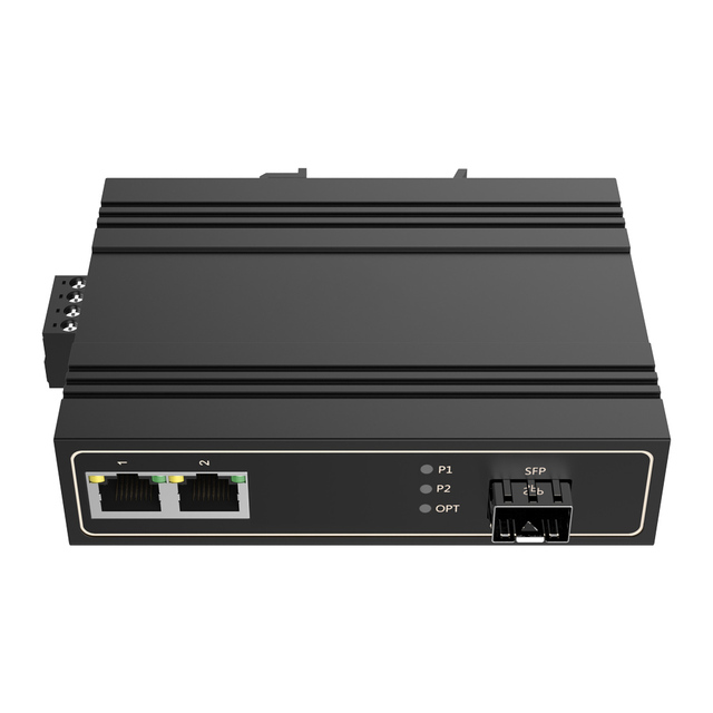Industrial Grade Media Converter 10/100M Tx to 100M Fx Fiber Optic Media Converter Din Rail Mount 24V