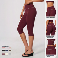 Leggings de yoga capri taille haute personnalisés pour femmes, séchage rapide, respirants, effet ventre plat, pantalons de sport, vêtements de sport