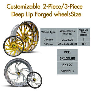 <span class=keywords><strong>JZ</strong></span> Nuevo Juego de 2/3 Piezas de Llantas Forjadas de Perfil Bajo, Diseños de 22, 24, 26, 28, 30 Pulgadas, 5x127, 5x120.65, 5x139.7mm - Product Image 5