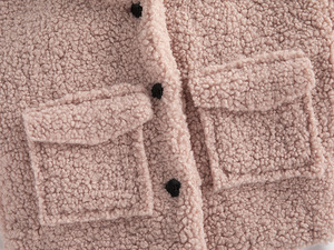 2022 mode bébé fille veste d'hiver épaisse laine d'agneau à manches longues solide bébé en bas âge bébé <span class=keywords><strong>mouton</strong></span> vêtements chauds d'extérieur coton enfants manteaux - Product Image 6
