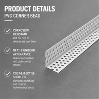 Profilé en plastique blanc à bord vif de 90 degrés, finition lisse, protection pour plaques de plâtre, plâtrage mural, cornière en PVC