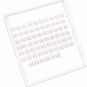 Extensions de cils individuels en grappes, en cheveux synthétiques marron, <span class=keywords><strong>velours</strong></span>, faits à la main, sans cruauté, 8-14MM, avec bande transparente - Product Image 3