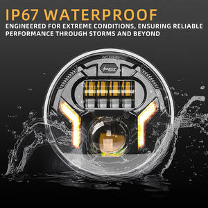 Para <span class=keywords><strong>Jeep</strong></span> Wrangler JK/TJ/CJ <span class=keywords><strong>Rubicon</strong></span> Sahara 1997-2017, Faro de 7 pulgadas con haz alto/bajo DRL, intermitentes ámbar, Unidad de pares - Product Image 3