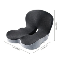 Coussin de siège de voiture en mousse à mémoire de forme avec support dorsal confortable, antidérapant, en velours noir, respectueux de la peau, écologique et lavable pour voitures