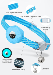 Collar <span class=keywords><strong>de</strong></span> gato Airtag <span class=keywords><strong>de</strong></span> liberación rápida In2025 más Popular, rastreador <span class=keywords><strong>de</strong></span> posicionamiento, cubierta <span class=keywords><strong>de</strong></span> <span class=keywords><strong>silicona</strong></span>, bolsa reflectante <span class=keywords><strong>de</strong></span> tres cables, campana, Collar para mascotas - Product Image 4