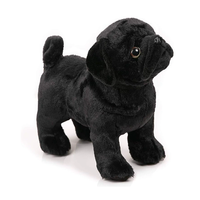 Peluche personnalisée de pug noir, jouet en peluche avec rembourrage en coton PP, 11cm-30cm, cadeau créatif de décoration