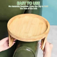 Plateau de canapé portable en bambou, à un niveau, pliable, multifonctionnel, pour le salon, porte-vaisselle