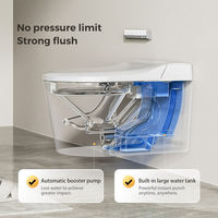 WC suspendu en céramique pour salle de bain, avec télécommande, siège chauffant, capteur de mouvement, intelligent, étanche, siphon en P, Cyclone
