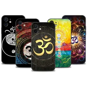 Aum Om Yoga Silicone Soft Case For 11/12/13/14/15 Pro Max Xs TPU UV Printing Print Cover for iPhone 14 Pro Max