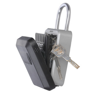 Coffre-fort en alliage d'aluminium noir, Portable, de grande capacité, étanche, anti-poussière, boîte de rangement de <span class=keywords><strong>clés</strong></span> avec poignée, coffre-fort - Product Image 2