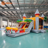 Château Gonflable Ceyu Dinosaure Monstre Volcan avec Toboggan Thème Dragon pour Enfants, Location et Vente en Gros