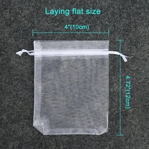 Offre Spéciale personnalisé <span class=keywords><strong>Organza</strong></span> bijoux cadeau <span class=keywords><strong>sac</strong></span> blanc faveur de mariage sacs avec cordon de serrage - Product Image 5