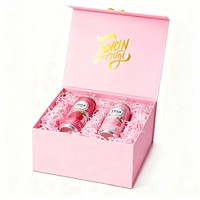 Boîte cadeau magnétique pliable rose personnalisée en gros, boîte cadeau rigide de luxe avec aimant, emballage cadeau