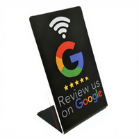 Support de table personnalisé en acrylique NFC pour avis Google, codes QR, enseignes de réseaux sociaux, menus de restaurant, entreprises, Yelp, TripAdvisor