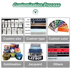 Cinturilla Elástica Personalizada de 2 Pulgadas (5 cm, 50 mm) en Color Rojo para Pantalones Cortos, con Logotipo Personalizado en el Centro, Fábrica HOUSON - Product Image 3