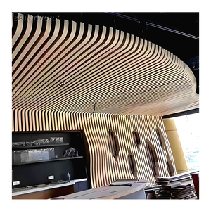 Colore del legno curvo in metallo ondulato alluminio profili del soffitto Pop <span class=keywords><strong>controsoffitto</strong></span> Design per Hall Restaurant Home office Shop - Product Image 6