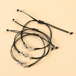 3Pcs/set Bohemian Simple Handmade Knitting Sun Moon Adjustable Luminous Charm Bracelet Lovers <b>Best</b> <b>Friend</b> BFF Gift Gold/Silver - Product Image 3
